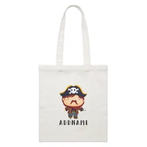 Birthday Pirate Happy Captain Boy Addname White Canvas Bag