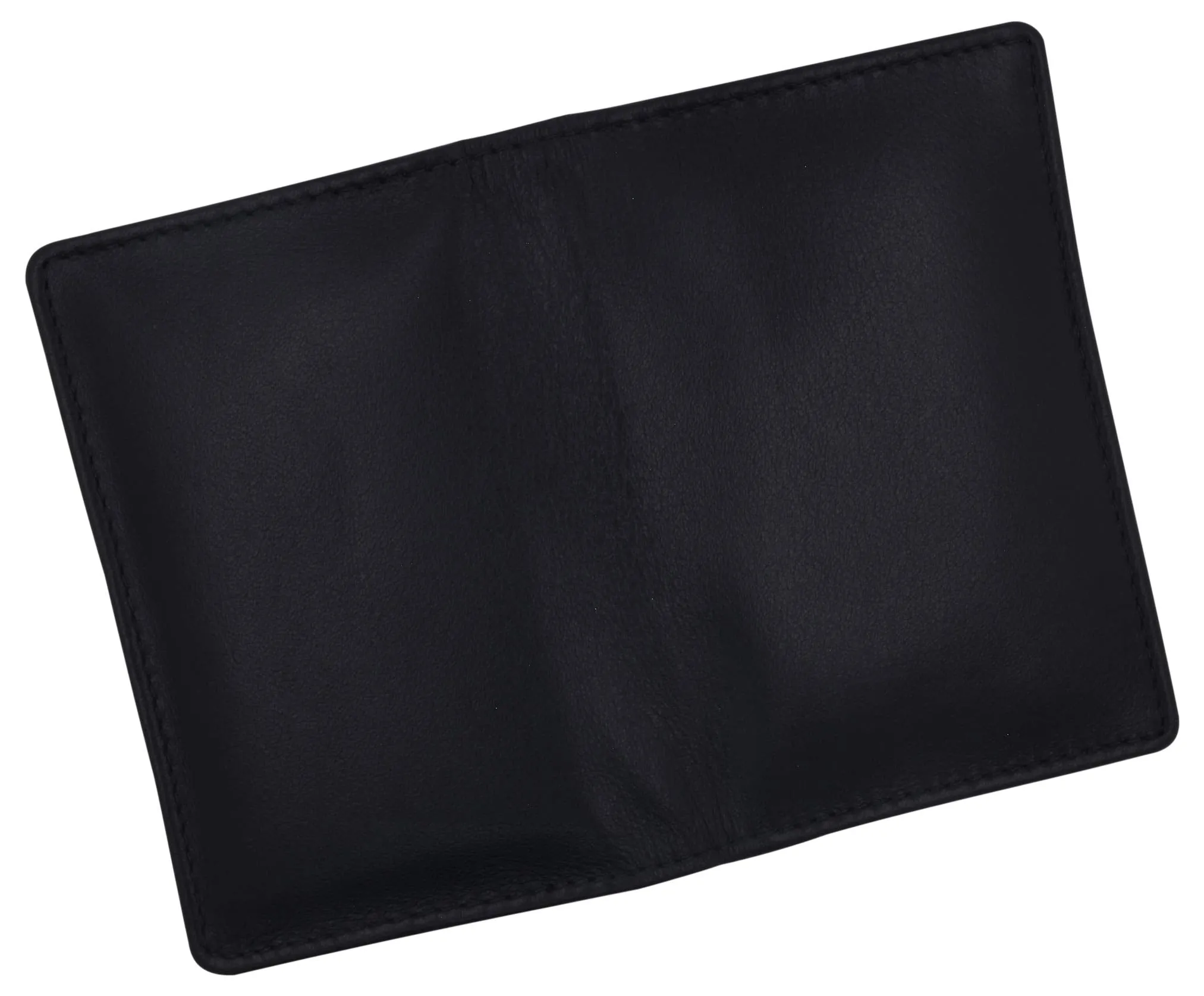 Black Bifold Leather Wallet Men's Front Pocket Credit Card ID Holder Small