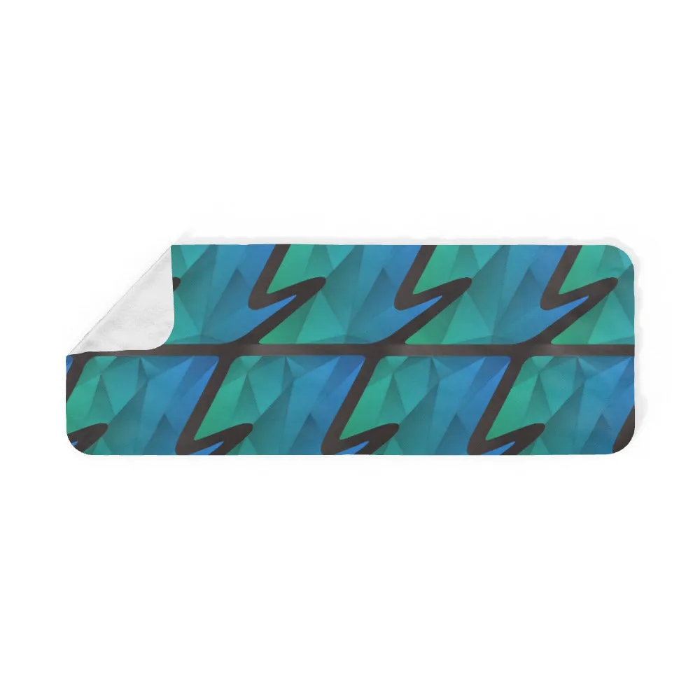 Blanket Scarf - Abstract Wave Blue/Green