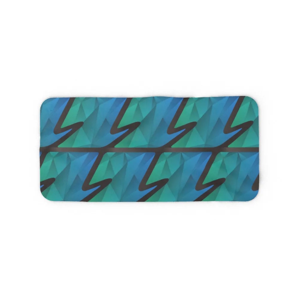 Blanket Scarf - Abstract Wave Blue/Green