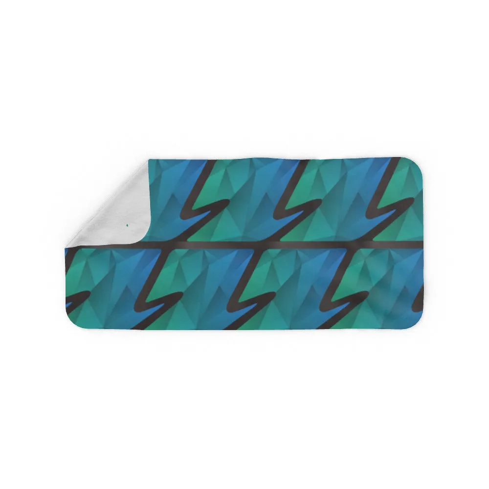 Blanket Scarf - Abstract Wave Blue/Green