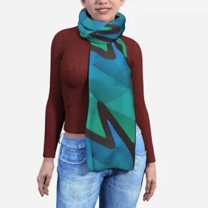 Blanket Scarf - Abstract Wave Blue/Green