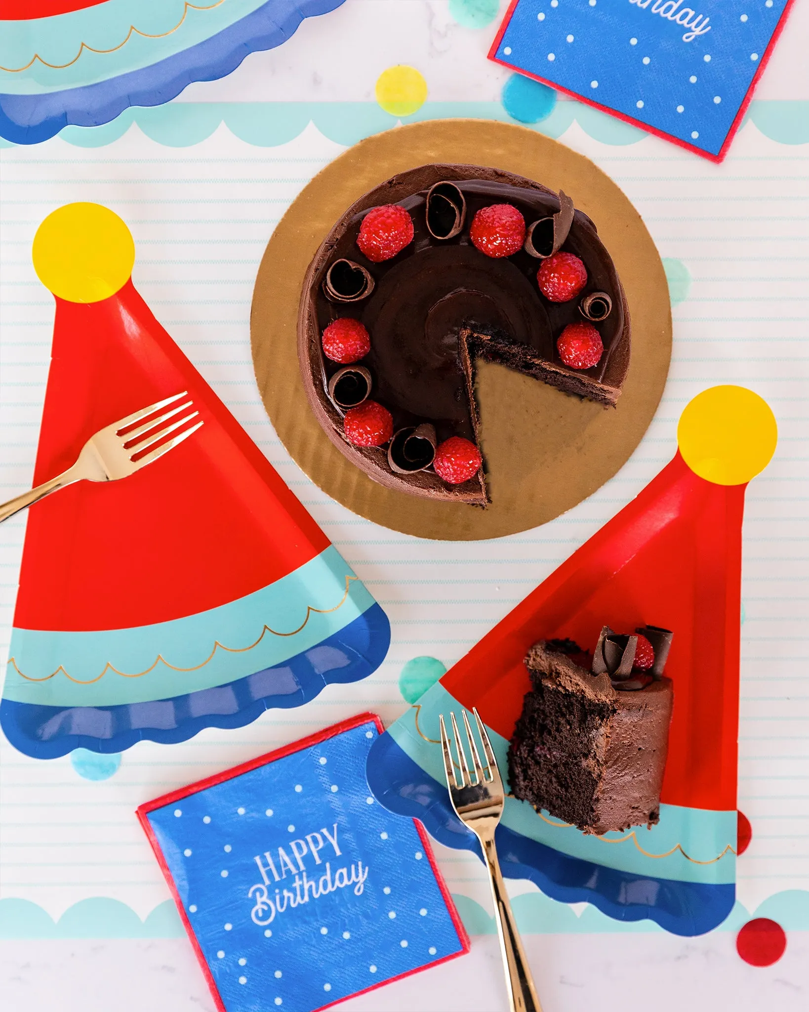 Blue Birthday Hat Shaped Plate