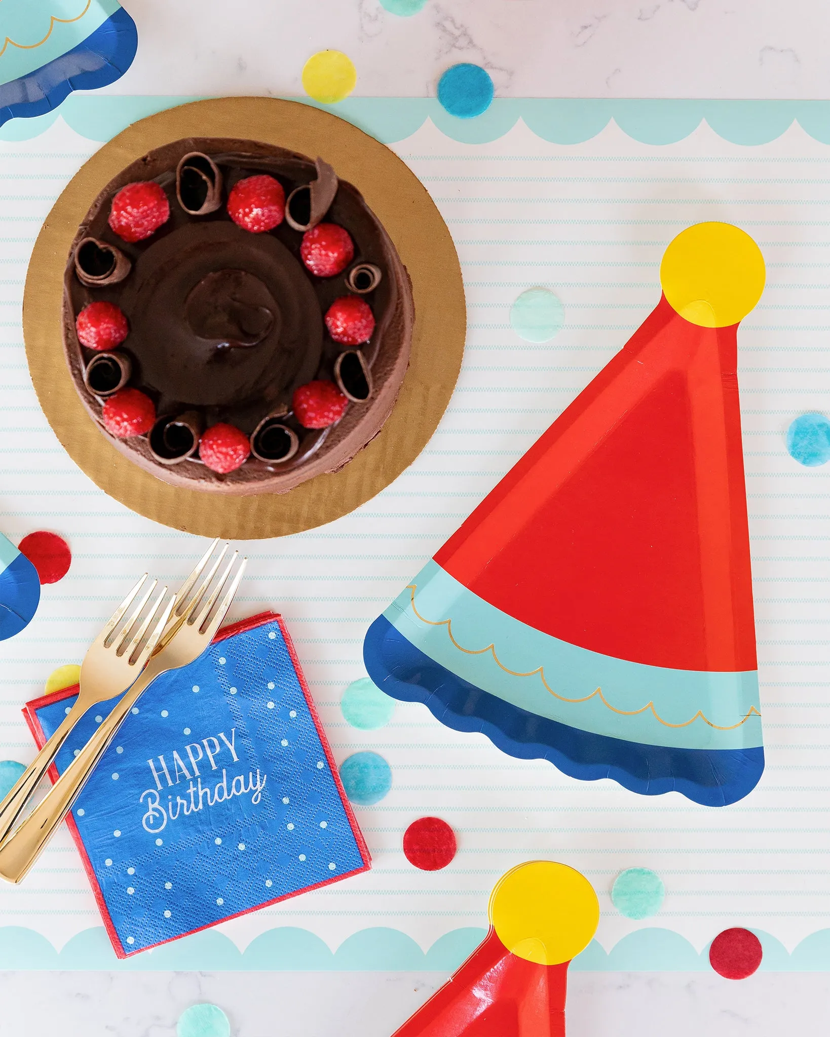 Blue Birthday Hat Shaped Plate
