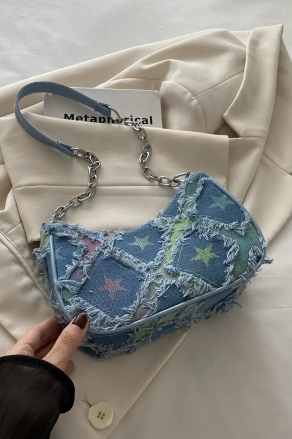Blue Zone Planet |  Fringe Star Print Shoulder Bag