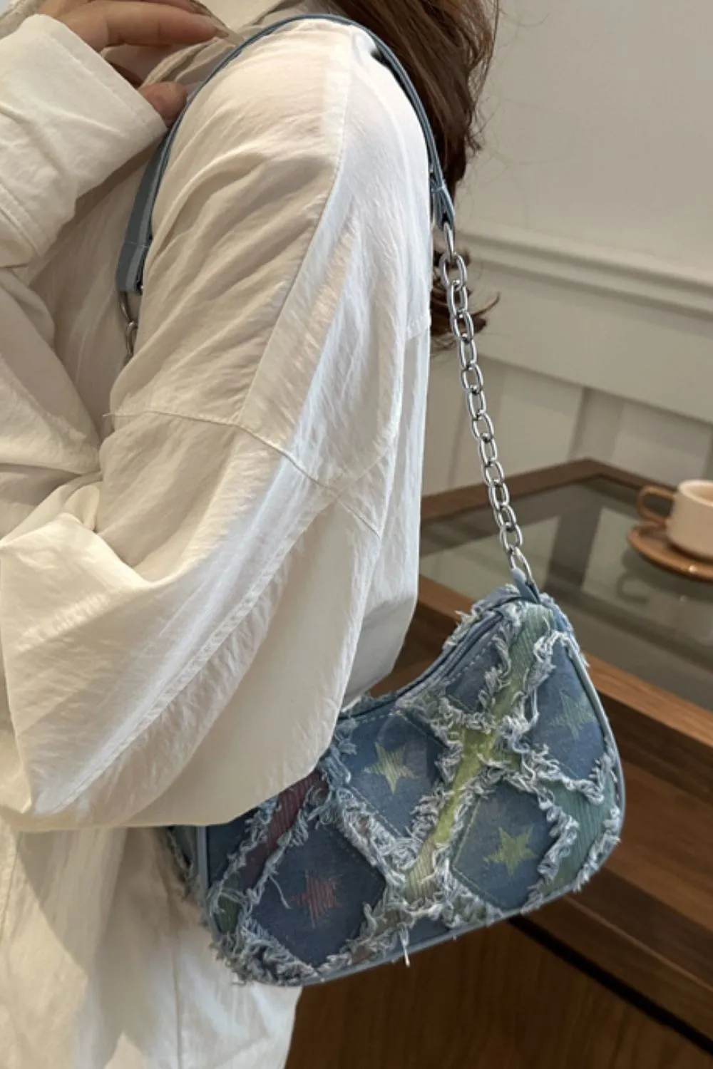 Blue Zone Planet |  Fringe Star Print Shoulder Bag