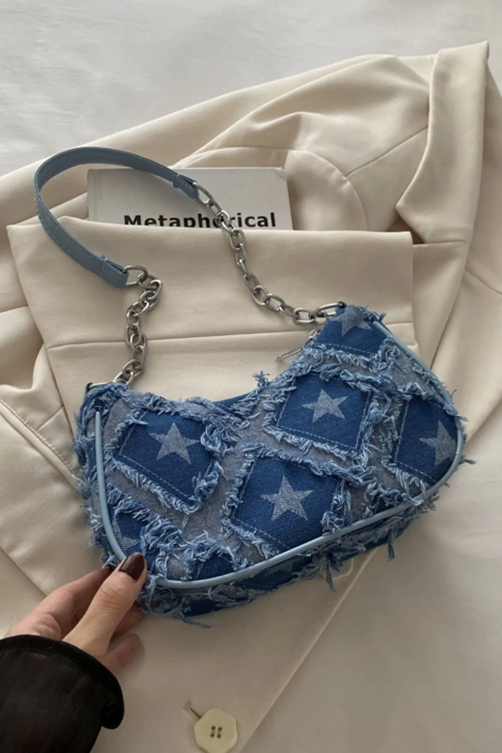 Blue Zone Planet |  Fringe Star Print Shoulder Bag