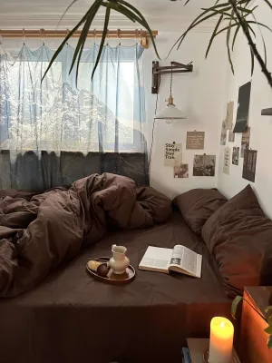 Brown Duvet Set - Earth Tones Cotton for All-Season Comfort