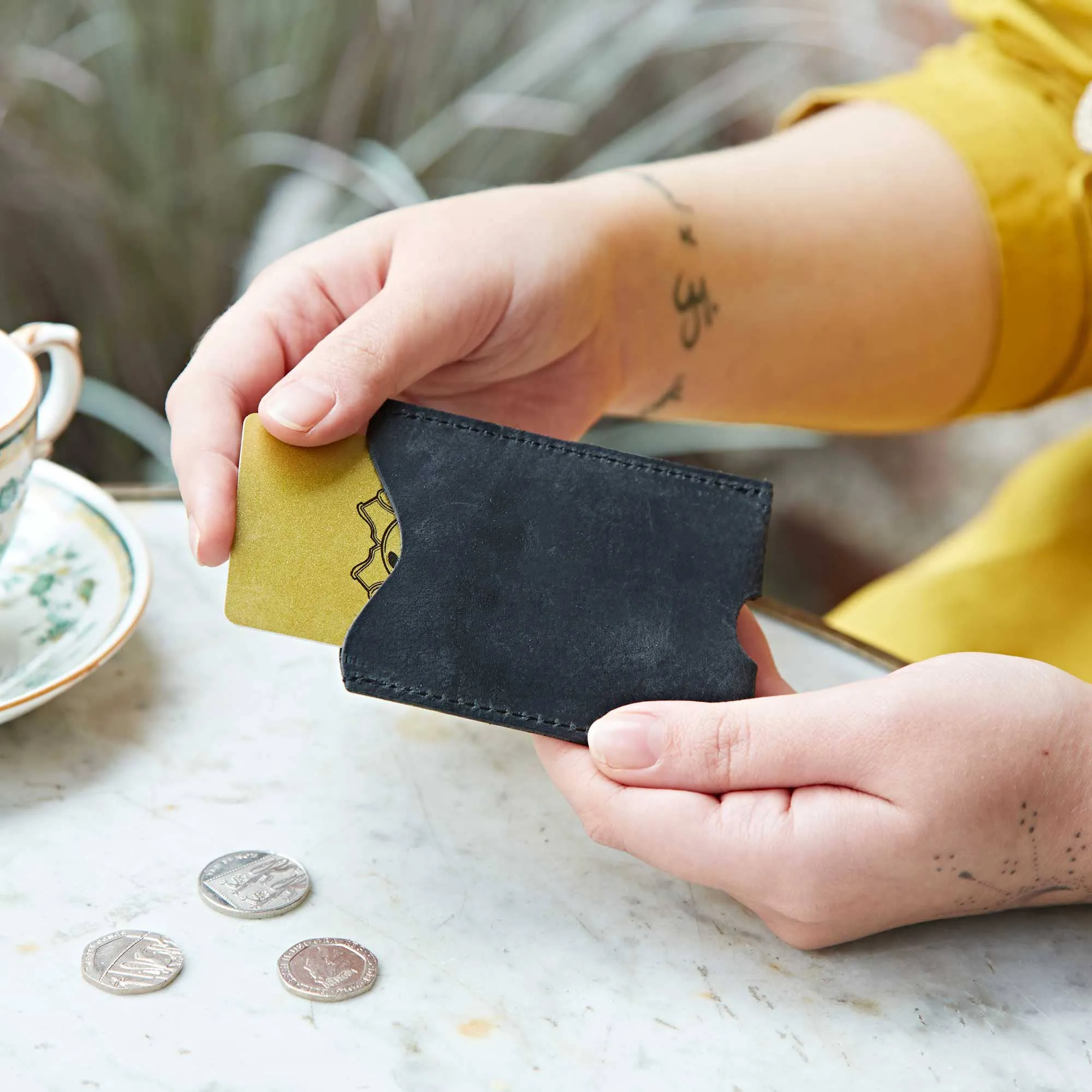 Buffalo Leather Travel Card Holder - Handmade