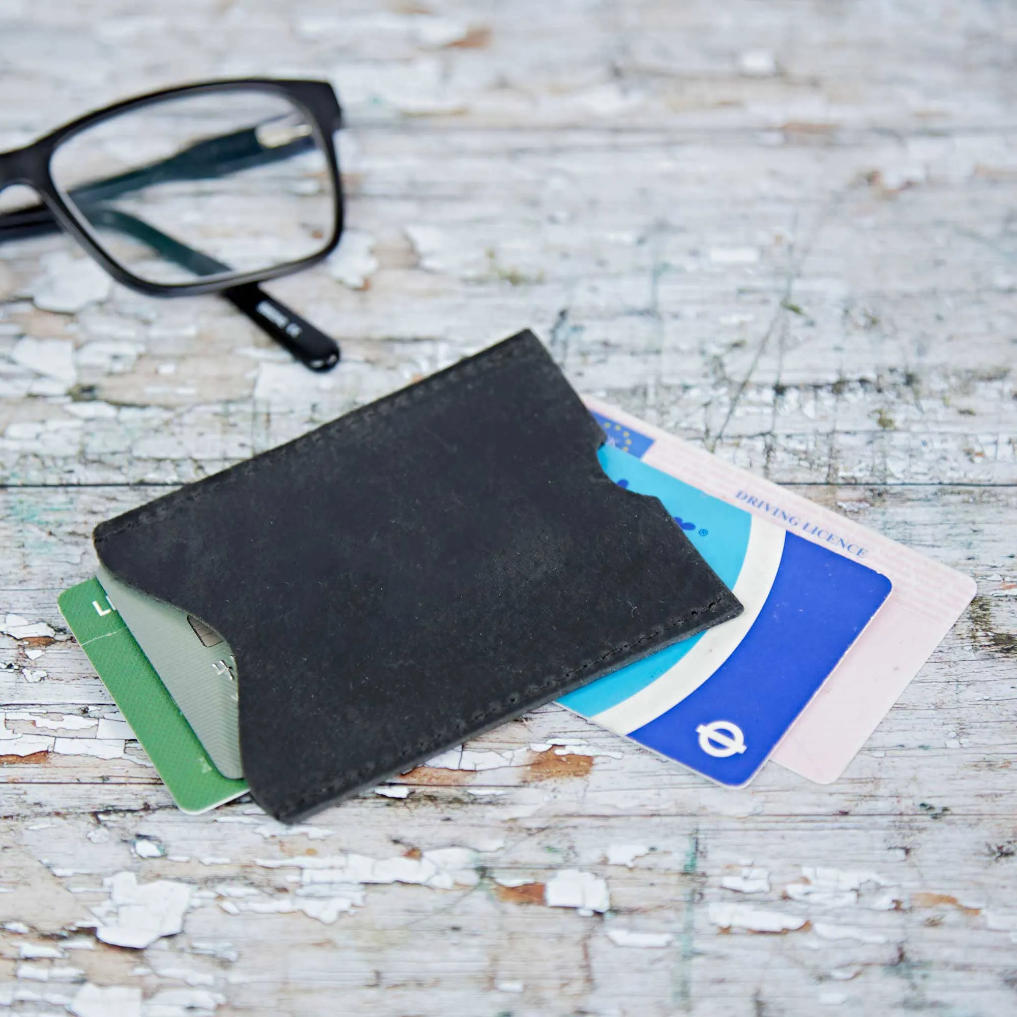 Buffalo Leather Travel Card Holder - Handmade