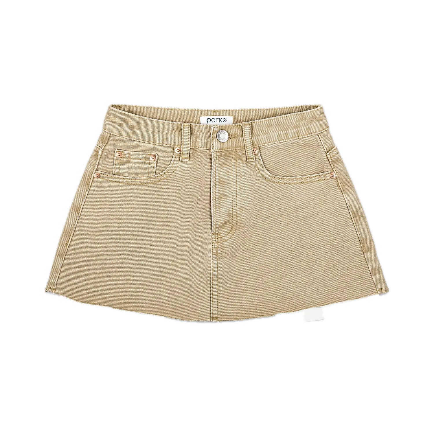 Camel Denim Mini Skirt