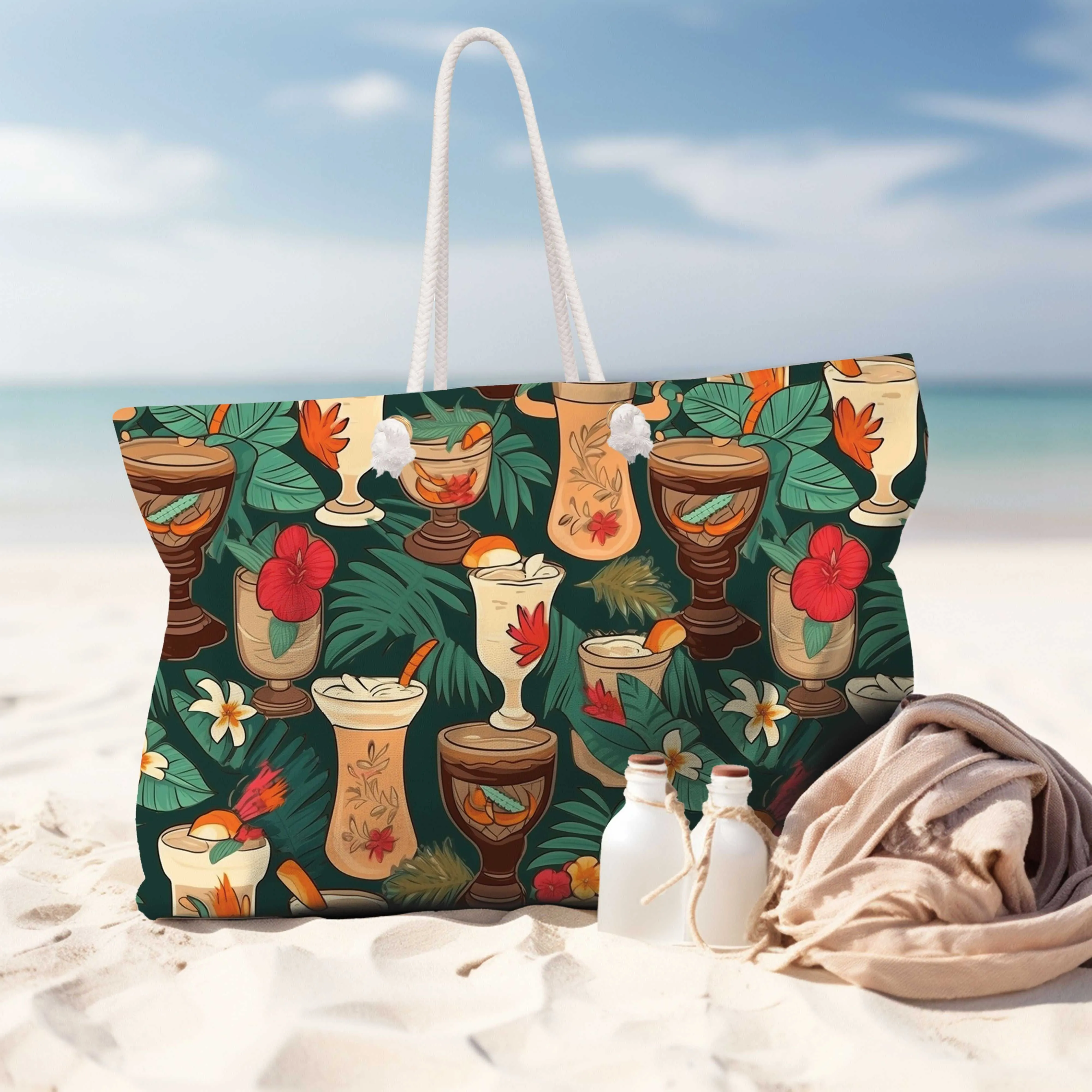 Canvas Weekender Tote Bag for Travel