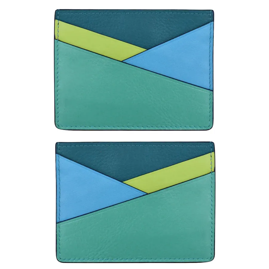 Card Holder Asymmetric Serenity Multi Leather RFID Blocking