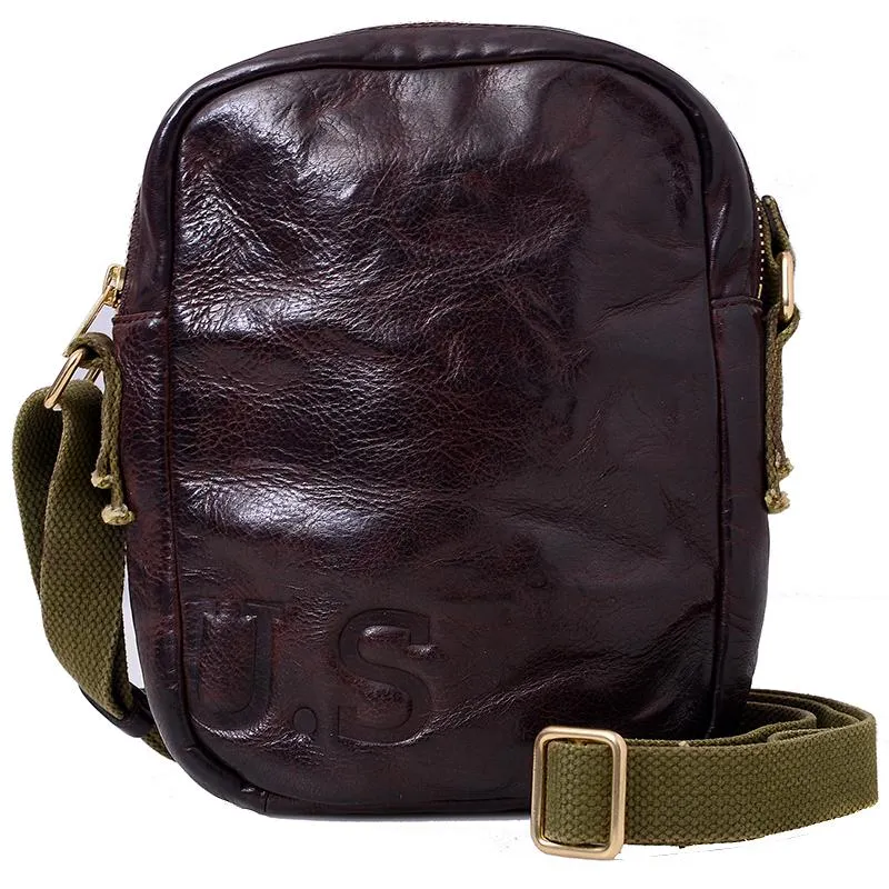 Casual Coffee Leather Men Vertical Side Bag Green Small Messenger Bag Black Courier Bag For Men