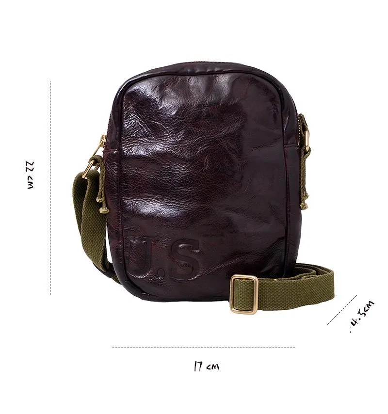 Casual Coffee Leather Men Vertical Side Bag Green Small Messenger Bag Black Courier Bag For Men