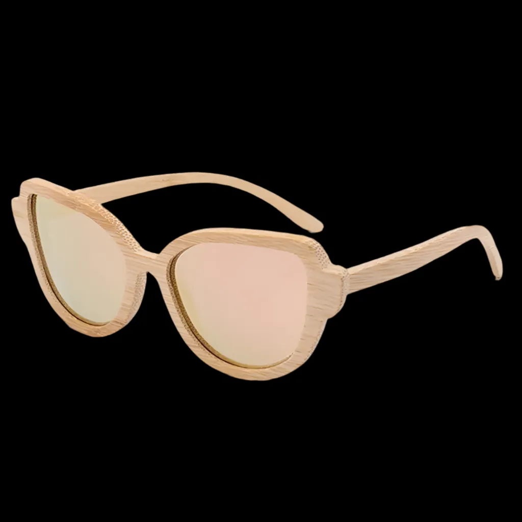 Cat Eye Bamboo Wooden Sunglasses Polarized Eco-Friendly