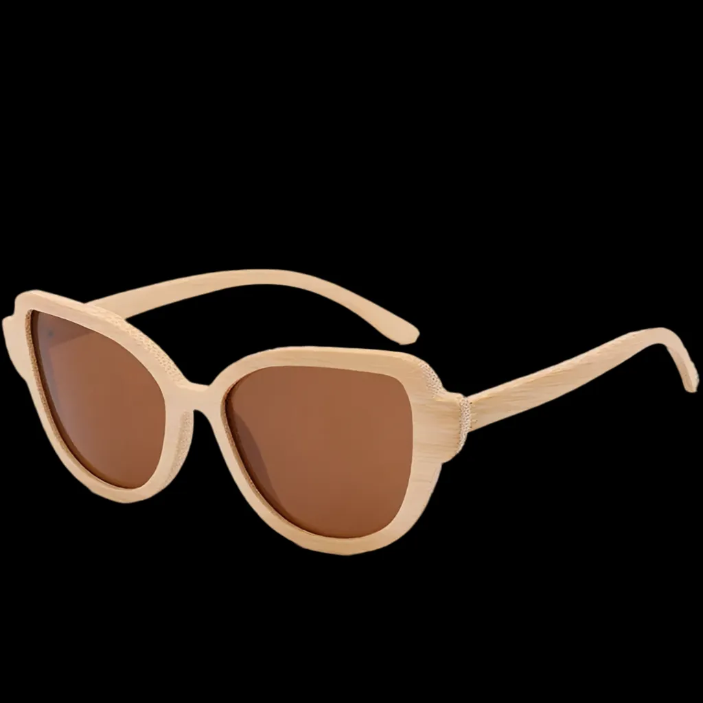 Cat Eye Bamboo Wooden Sunglasses Polarized Eco-Friendly