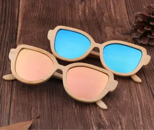 Cat Eye Bamboo Wooden Sunglasses Polarized Eco-Friendly