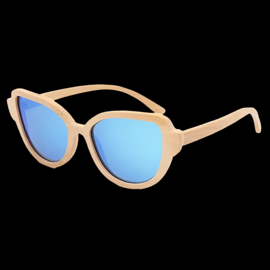 Cat Eye Bamboo Wooden Sunglasses Polarized Eco-Friendly
