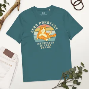 Cat Lover’s Organic Tee – Vintage Design, Zero Drama Quote