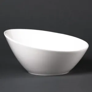 CF384 Lumina Fine China Oval Sloping Bowls 202mm (Pack of 6)