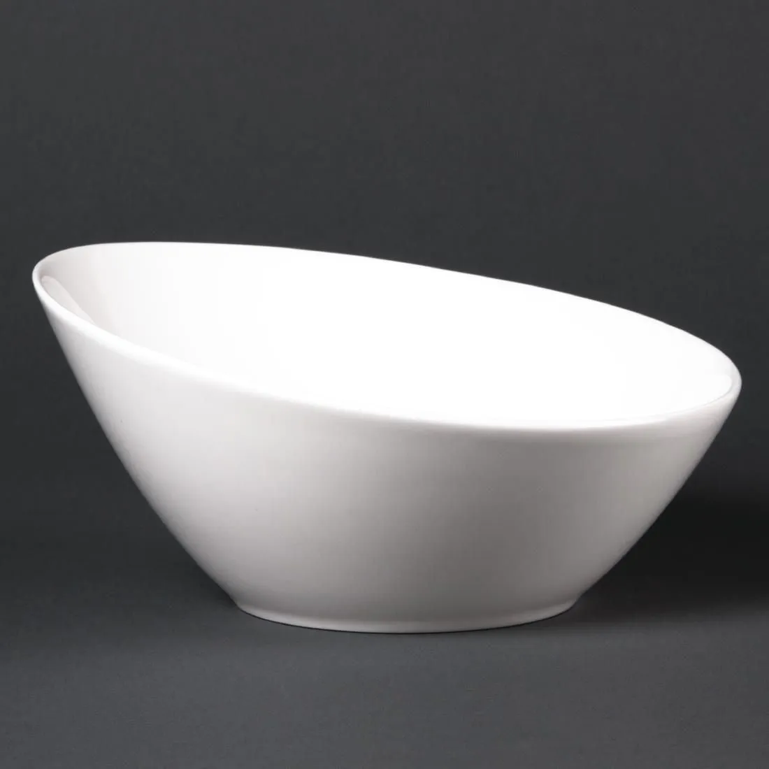 CF384 Lumina Fine China Oval Sloping Bowls 202mm (Pack of 6)