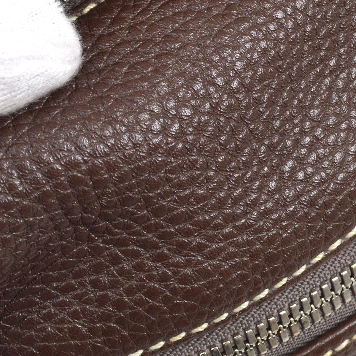 CHANEL 2003-2004 Brown Caviar Embossed Logo Shoulder Bag