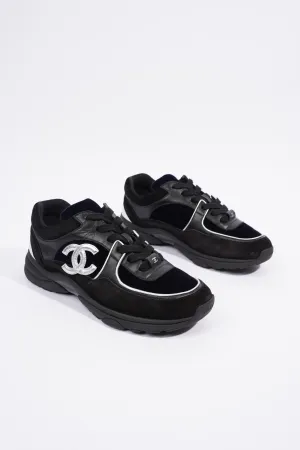 Chanel CC Logo Runner Black   Navy Velvet EU 38.5 UK 5.5