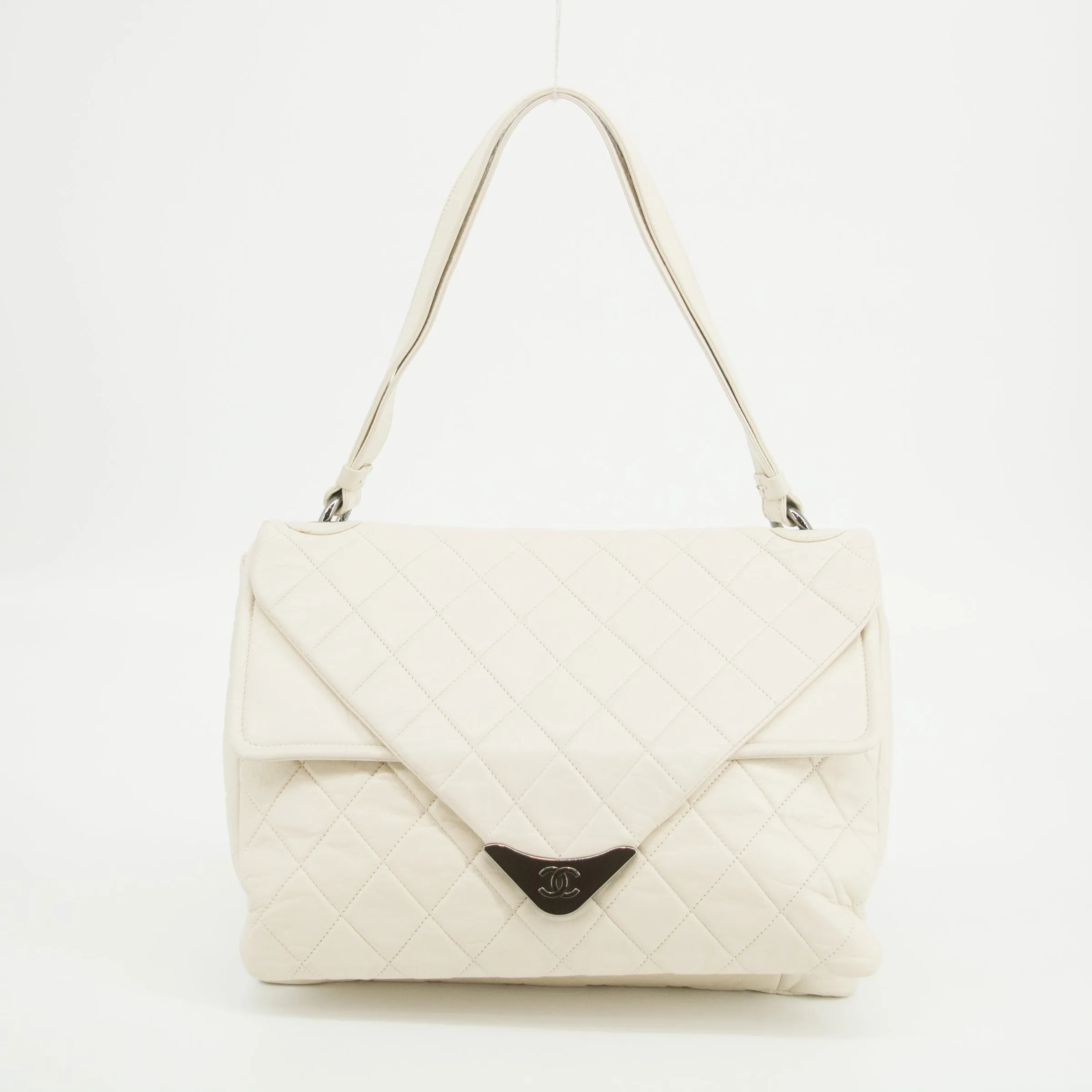 Chanel Envelope Double Flap Shoulder Bag White 11 Series  #2619