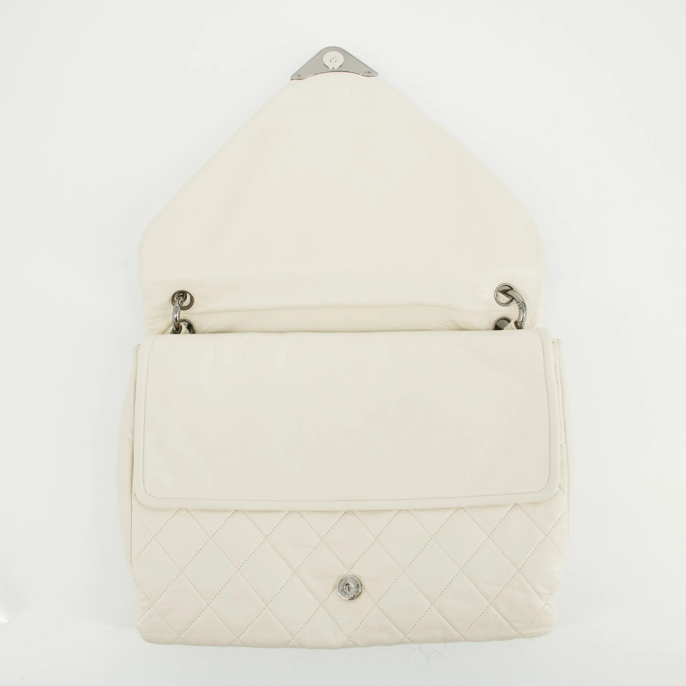 Chanel Envelope Double Flap Shoulder Bag White 11 Series  #2619