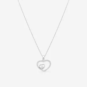 Chopard Happy Hearts 18K White Gold Diamond Pendant Necklace 797482-1002