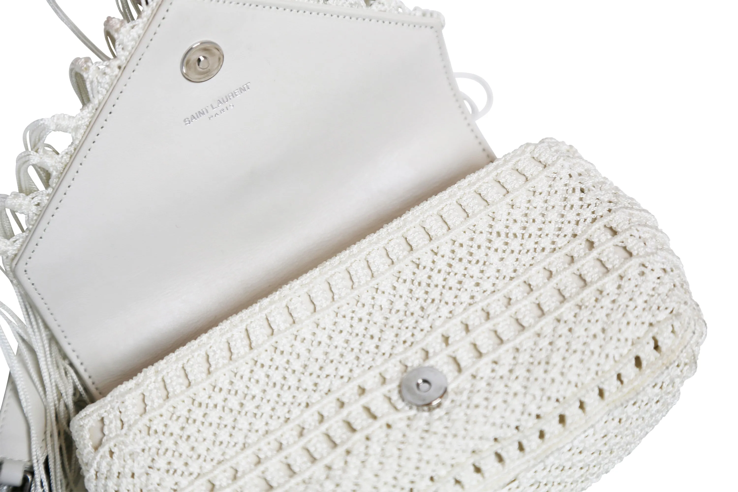 Classic Monogram Crochet Fringed Bag