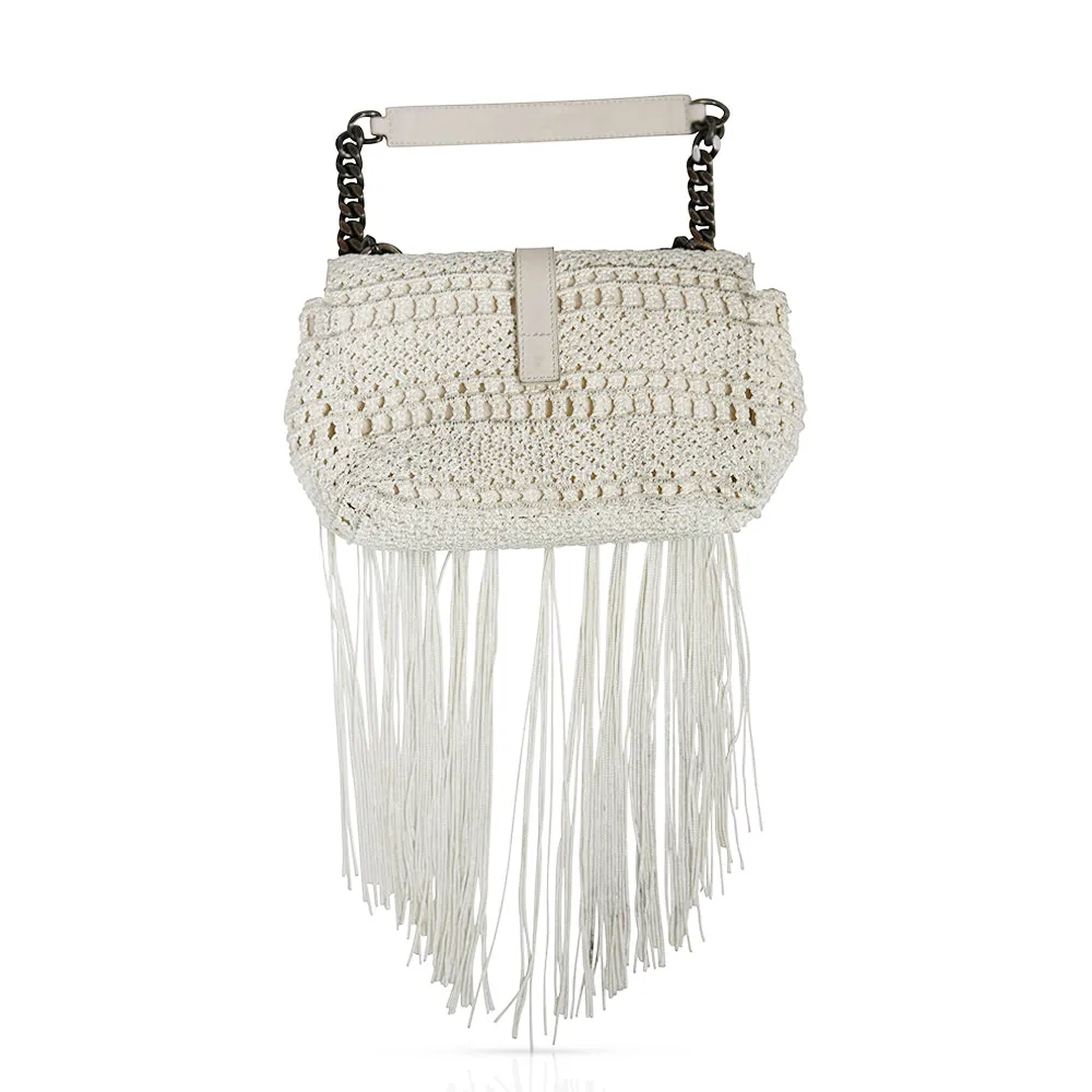 Classic Monogram Crochet Fringed Bag