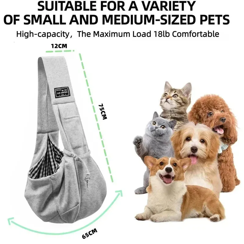 Comfortable Cotton Dog Carrier Sling Bag for Pets