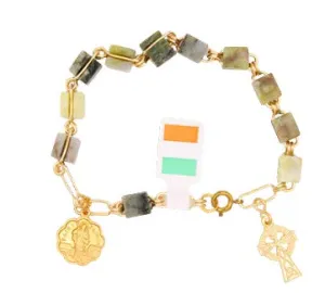 Connemara Marble Rosary Bracelet, Square Beads