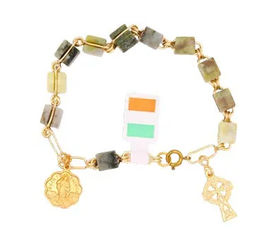 Connemara Marble Rosary Bracelet, Square Beads