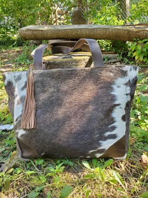 Cowhide Messenger Purse
