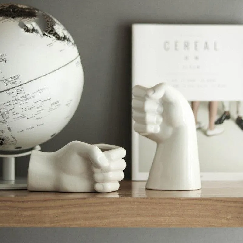 Creative hand-shaped ceramic vase
