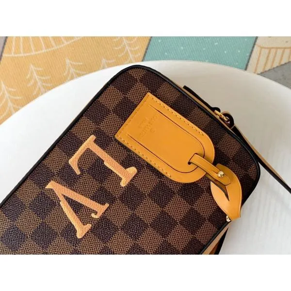 Damier Azur Canvas Saintonge Top Handle Bag N40155 Yellow 2019 Collection