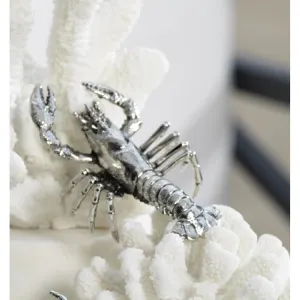 Decorative Silver Prawn Figurine