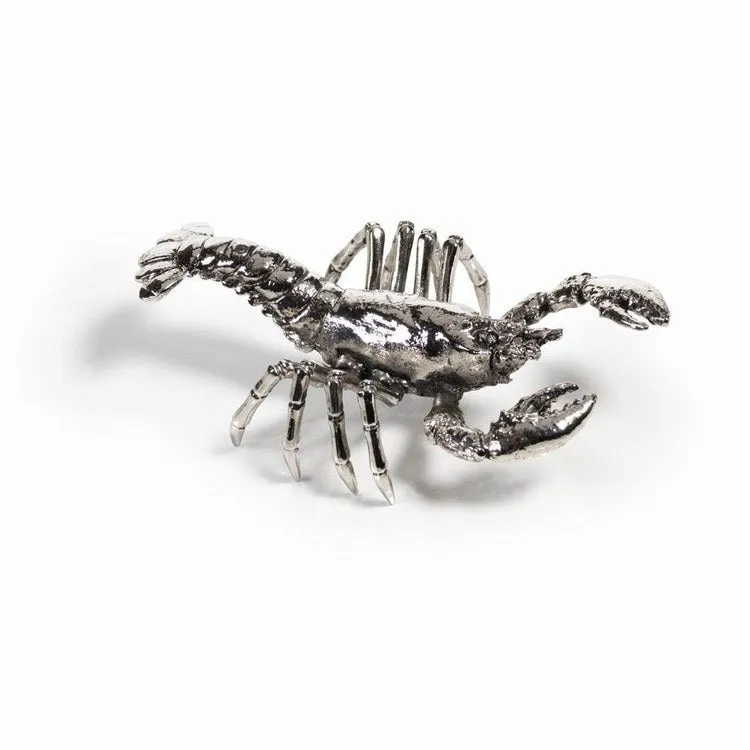 Decorative Silver Prawn Figurine