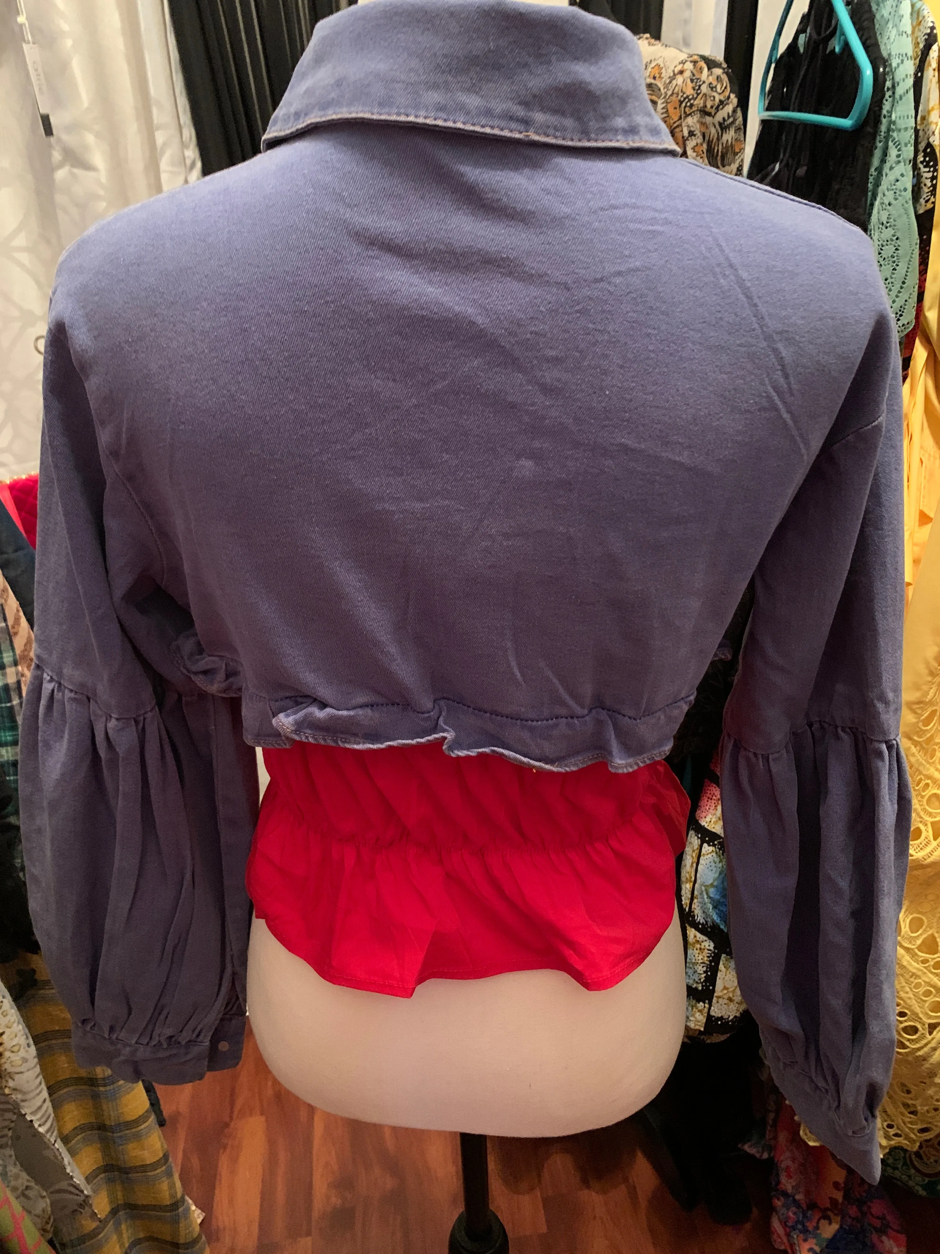 Denim Red Top