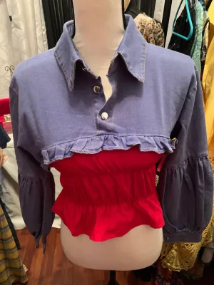 Denim Red Top