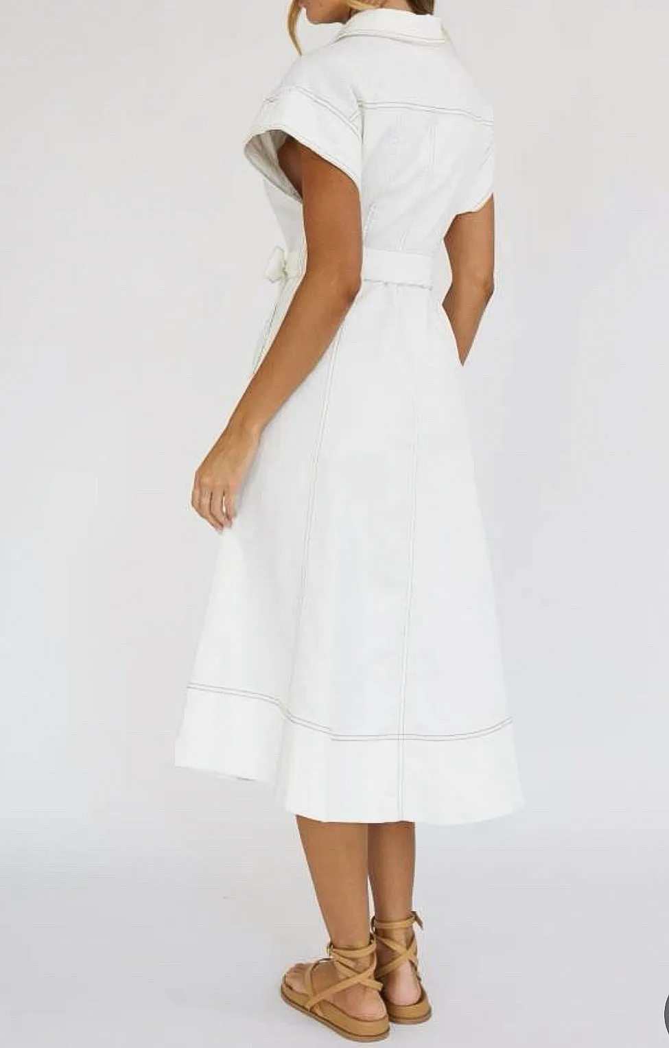 Desert Drover White Denim Dress