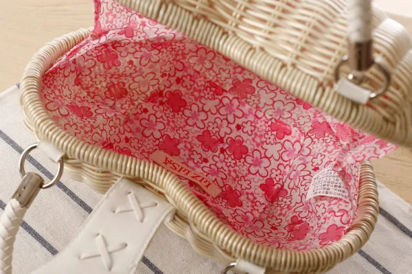 Designer Heart Shape Luxury Handmade Rattan Handbag