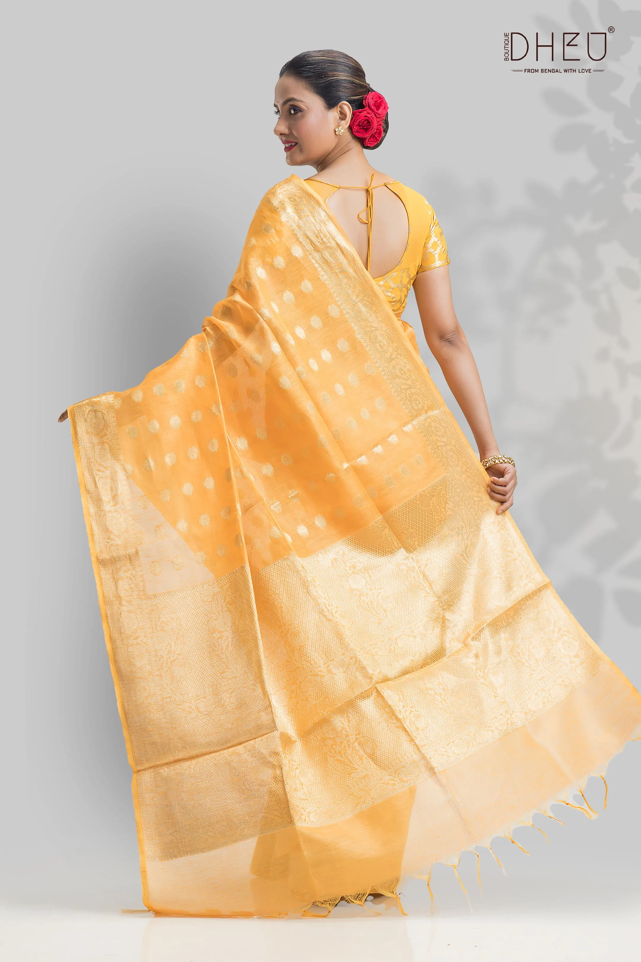 Designer Silk Linen Saree