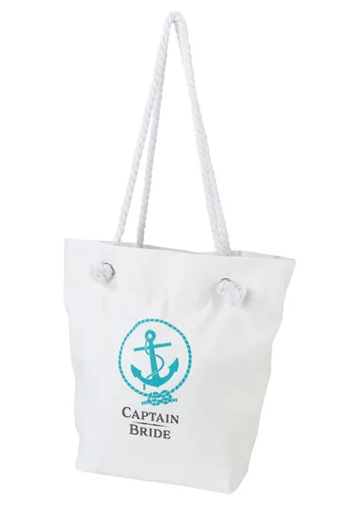 Destination Wedding White Bridal Crew Tote Bag