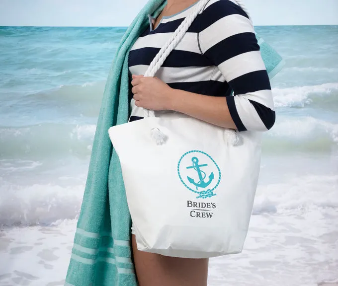Destination Wedding White Bridal Crew Tote Bag