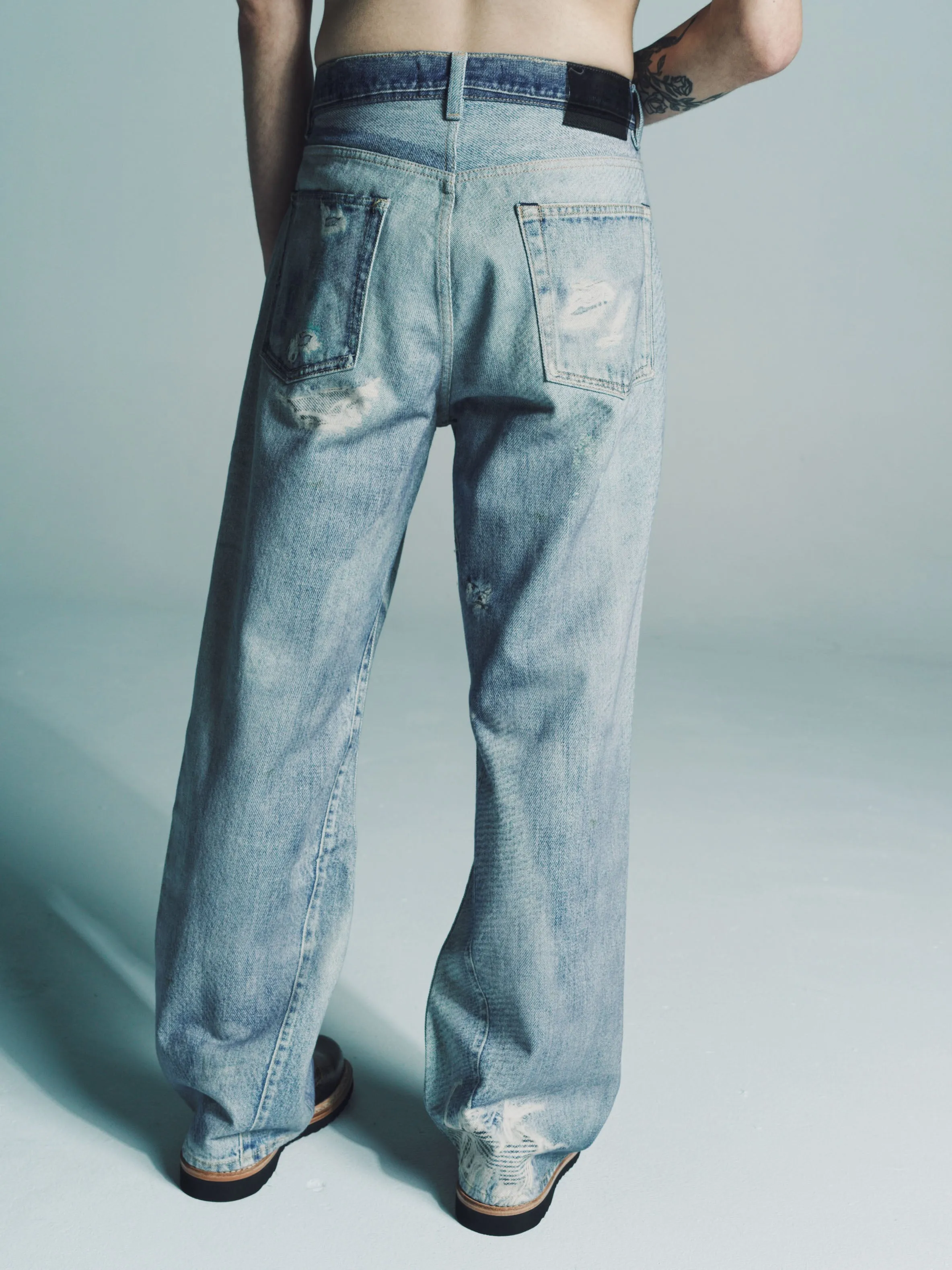 Digital Denim Print Third Cut