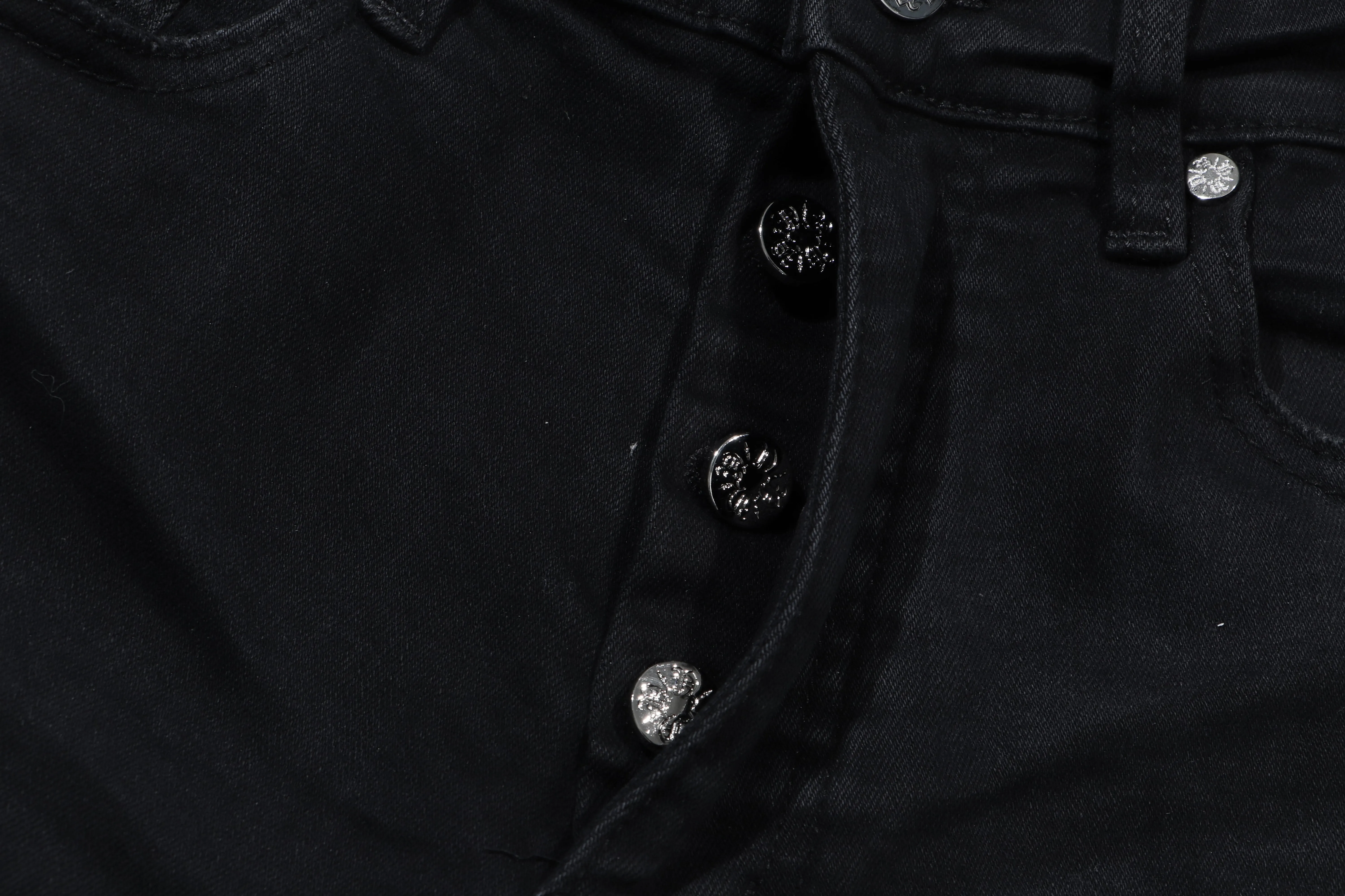 Distressed Faded Black Denim